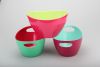 neweat durable two tones of color pot shape melamine fruit bowl